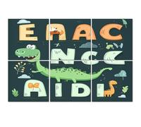 6 Pack Acoustic Wall Panels Sound Absorbing Wall Art acoustic foam Funny alphabet cute dinosaurs Educational poster for 72"x48" Sound Proofing Panels for walls Decorative Noise Dampening