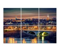 6 Pack Acoustic Wall Panels Sound Absorbing Wall Art acoustic foam Georgetown Skyline 72"x48" Sound Proofing Panels for walls Decorative Noise Dampening