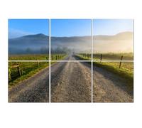 6 Pack Acoustic Wall Panels Sound Absorbing Wall Art acoustic foam Gravel Road Mountain Valley Foggy Morning 72"x48" Sound Proofing Panels for walls Decorative Noise Dampening