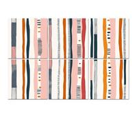 6 Pack Acoustic Wall Panels Sound Absorbing Wall Art acoustic foam Hand drawn whimsical textured organic vertical lines stripes 72"x48" Sound Proofing Panels for walls Decorative Noise Dampening