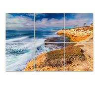 6 Pack Acoustic Wall Panels Sound Absorbing Wall Art acoustic foam La Jolla coastline Southern California San Diego P 72"x48" Sound Proofing Panels for walls Decorative Noise Dampening