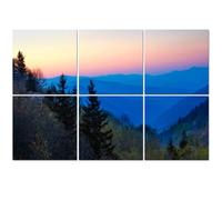 6 Pack Acoustic Wall Panels Sound Absorbing Wall Art acoustic foam Misty Rolling Mountain Just Before Sunrise Great Smoky 72"x48" Sound Proofing Panels for walls Decorative Noise Dampening