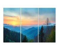 6 Pack Acoustic Wall Panels Sound Absorbing Wall Art acoustic foam Misty Rolling Mountain Just Before Sunrise Great Smoky 72"x48" Sound Proofing Panels for walls Decorative Noise Dampening