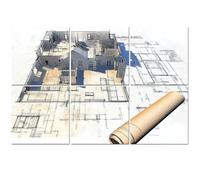 6 Pack Acoustic Wall Panels Sound Absorbing Wall Art acoustic foam plans some blueprints architectural sketch pictures 72"x48" Sound Proofing Panels for walls Decorative Noise Dampening