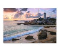 6 Pack Acoustic Wall Panels Sound Absorbing Wall Art acoustic foam Pontusval lighthouse located rocky point northern Finistere 72"x48" Sound Proofing Panels for walls Decorative Noise Dampening