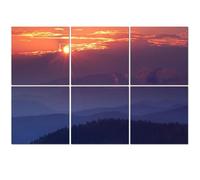 6 Pack Acoustic Wall Panels Sound Absorbing Wall Art acoustic foam Rolling Mountain Ranges Sunset 72"x48" Sound Proofing Panels for walls Decorative Noise Dampening