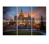 6 Pack Acoustic Wall Panels Sound Absorbing Wall Art acoustic foam salt lake city sunset water pictures royalty 72"x48" Sound Proofing Panels for walls Decorative Noise Dampening