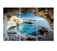 6 Pack Acoustic Wall Panels Sound Absorbing Wall Art acoustic foam Sea Caves Ayia Napa Cyprus 72"x48" Sound Proofing Panels for walls Decorative Noise Dampening