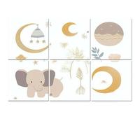 6 Pack Acoustic Wall Panels Sound Absorbing Wall Art acoustic foam set modern style drawn clipart for nursery 72"x48" Sound Proofing Panels for walls Decorative Noise Dampening