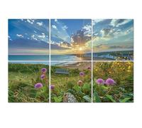 6 Pack Acoustic Wall Panels Sound Absorbing Wall Art acoustic foam Seven Sisters Country Park Sussex wild flowers 72"x48" Sound Proofing Panels for walls Decorative Noise Dampening