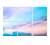 6 Pack Acoustic Wall Panels Sound Absorbing Wall Art acoustic foam Sky pink blue colors effect light pastel colored sunset 72"x48" Sound Proofing Panels for walls Decorative Noise Dampening