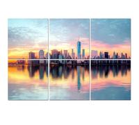 6 Pack Acoustic Wall Panels Sound Absorbing Wall Art acoustic foam Skyline World Trade Center building twilight 72"x48" Sound Proofing Panels for walls Decorative Noise Dampening