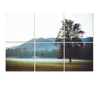 6 Pack Acoustic Wall Panels Sound Absorbing Wall Art acoustic foam Solitary Tree Field Great Smoky Mountains Cades Cove 72"x48" Sound Proofing Panels for walls Decorative Noise Dampening