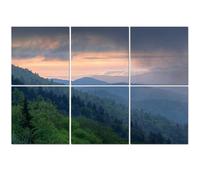 6 Pack Acoustic Wall Panels Sound Absorbing Wall Art acoustic foam Sunrise Great Smoky Mountains 72"x48" Sound Proofing Panels for walls Decorative Noise Dampening