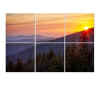 6 Pack Acoustic Wall Panels Sound Absorbing Wall Art acoustic foam Sunrise Rolling Mountain Great Smoky Mountains National Park 72"x48" Sound Proofing Panels for walls Decorative Noise Dampening