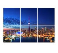 6 Pack Acoustic Wall Panels Sound Absorbing Wall Art acoustic foam Toronto skyline 72"x48" Sound Proofing Panels for walls Decorative Noise Dampening
