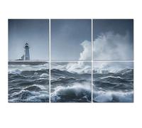 6 Pack Acoustic Wall Panels Sound Absorbing Wall Art acoustic foam Turbulent ocean lighthouse 72"x48" Sound Proofing Panels for walls Decorative Noise Dampening