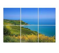 6 Pack Acoustic Wall Panels Sound Absorbing Wall Art acoustic foam View hills vineyards towards coastline Italy 72"x48" Sound Proofing Panels for walls Decorative Noise Dampening