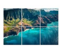 6 Pack Acoustic Wall Panels Sound Absorbing Wall Art acoustic foam View Napali Coast Kauai island Hawaii 72"x48" Sound Proofing Panels for walls Decorative Noise Dampening