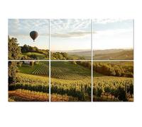6 Pack Acoustic Wall Panels Sound Absorbing Wall Art acoustic foam Vineyards hot air balloon winery before harvest tuscany wine 72"x48" Sound Proofing Panels for walls Decorative Noise Dampening