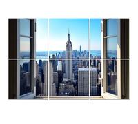 6 Pack Acoustic Wall Panels Sound Absorbing Wall Art acoustic foam Window View New York City Sky Nature Cities Photography 72"x48" Sound Proofing Panels for walls Decorative Noise Dampening