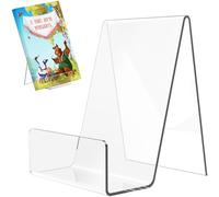 6 Pack Acrylic Book Stand, Clear Easel Stand for Display, Book Display Holder, Display Stand for Album, CD, Magazine, Postcard, Picture, Plate, Artworks, Phone, Tablet