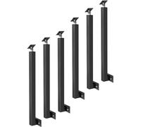 6 Pack Adjustable Black Metal Iron Balusters - 270° Rotatable Railing Posts for Decks & Balconies - 33.4in Villa Railing Solution for Enhanced Safety & Style
