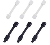 6 Pack Adjustable Safety Cupboard Locks Locks for Kitchen Cupboards Cabinet Fridge Drawer Refrigerator Toilet Easy Install No Tools Needed White Black