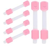 6 Pack Adjustable Safety Cupboard Locks Locks for Kitchen Cupboards Cabinet Fridge Drawer Refrigerator Toilet Easy Install No Tools Needed Pink