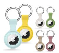 [6-Pack] AirTag Holder Strap - Silicone Case for AirTag Keyring for Keys, Bags, Luggage, Pet Collars - Anti-Lost and Scratch-Resistant Design for Apple Air Tags 2021 (Color Combination 2)