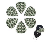 6 Pack Aloe Leaf Print Guitar Picks with Storage Box Organizer for Custom Guitars for Men Women Guitar Accessory Ukulele for Guitar