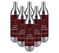 6 Pack Argon Gas Capsules Compatible with Wine Preservation Systems,Plastic, Cyclindrical Bottle Stopper for Wine Preservation,Silver