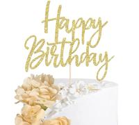 6 Pack Artificial Flower Cake Toppers Artificial Flower Heads Happy Birthday Cake Picks Fake Flowers Cake Decorations for Baby Shower Girls DIY Wedding Party Supplies