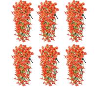 6 Pack Artificial Morning Glory Vines 29.5 Inch UV Resistant Hanging Flowers Silk Fake Plants for Outdoor Garden Wall Porch Wedding Spring Decoration (G)
