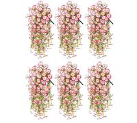 6 Pack Artificial Morning Glory Vines 29.5 Inch UV Resistant Hanging Flowers Silk Fake Plants for Outdoor Garden Wall Porch Wedding Spring Decoration (F)