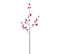 6 Pack Artificial Plum Blossom Branches 31 Inch Realistic Silk Flowers with Iron Wire Stems for Home Office Vase Decoration DIY Wreath Making Yellow White Red(red)
