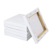 6 Pack Artist Blank Canvas, 25 x 25cm Stretched Canvas Frames Panel Board, Square Art Board for Acrylic Oil Painting