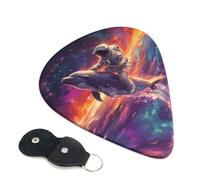 6 Pack Astronaut Dolphin Guitar Picks - 0.46 0.71 0.93 mm Includes Cool Guitar Picks Thin Medium Heavy Thickness, Electric Guitar Picks for Acoustic Guitar Bass Ukulele