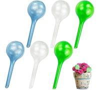 6 Pack Automatic Watering Bulbs, Automatic Self-Watering Globes Tools Set, 5cm Self Watering Globes Automatic Plant Waterer Indoor, for Indoor and Outdoor Plants(Green+White)