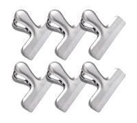 6 Pack Bag Clips, Stainless Steel Chip Clip, Chip Clips Bag Clips Food Clips, Bag Clips for Food, Heavy Duty Air Tight Seal Kitchen Clips Snack Clips Food Bag Clamp Clips