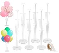 6 Pack Balloon Stand Kit | 28" Reusable Table Centrepiece Stands for Birthdays, Weddings & Baby Showers | Clear Balloon Holder for Floor or Table | The Smart Helium-Free Alternative (Balloons Not Incl