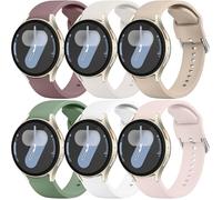 6 Pack Bands Compatible with Samsung Galaxy Watch 7 6 5 4 FE 40mm 44mm/Watch 6 4 Classic/Watch 5 Pro Band, 20mm No Gap Silicone Strap for Women Men (6Pack B)