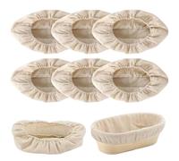 6 Pack Banneton Liner, 10 x 6 Inch Oval Bread Proofing Basket Cloth Liner, Reusable and Washable Quick-Dry Parchment Liners Sourdough for Universal, Natural Bowl Covers for Bread Making Accessories