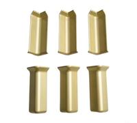 6-Pack Baseboard Corner Blocks for 10cm Height Skirting, Self-Adhesive ABS Inside and Outside Corners-Connector(L for champagne Gold)