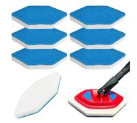 6 Pack Bath and Tub Mop Refills Replacement Compatible with Vileda Bath Magic Bath Multi-Surface Sponge, Hexagonal Shape, Bathroom and Tub Mop Refills for Bathroom Cleaning