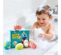 6 Pack Bath Bombs for Kids with Dinosaur Toys Inside, Easter Bath Bombs for Kids with Surprise Inside, Dino Egg Fillers Bubble Baths Birthday Gifts for Boys Girls