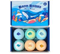6 Pack Bathbombs with Toys Inside - Surprise Bath Bombs with Glow in The Dark Ocean Animal Toys, 6 Scents for Kids Fun Bath Time