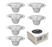 6-Pack Bathroom Mesh Sink Drain Strainer - 2.12" Top / 1" Small Stainless Steel Hair Basket Catcher for Bathroom Sink, Lavatory, Balcony, Utility, RV, Floor Drain
