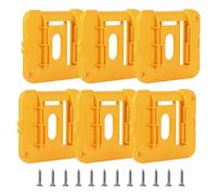 6 Pack Battery Mounts Holder, Battery Dock Holders with 12Pcs Screws, Battery Storage Rack Compatible with Dewalt 20V Battery DCB200 DCB201 DCB202 DCB203 DCB205 DCB206