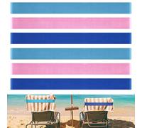 6-Pack Beach Towel Bands for Sun Loungers & Cruise Chairs Windproof Elastic Sunbed Towel Holders Straps for Pool, Holiday & Camping (Pink, Navy Blue, Light Blue Combo)